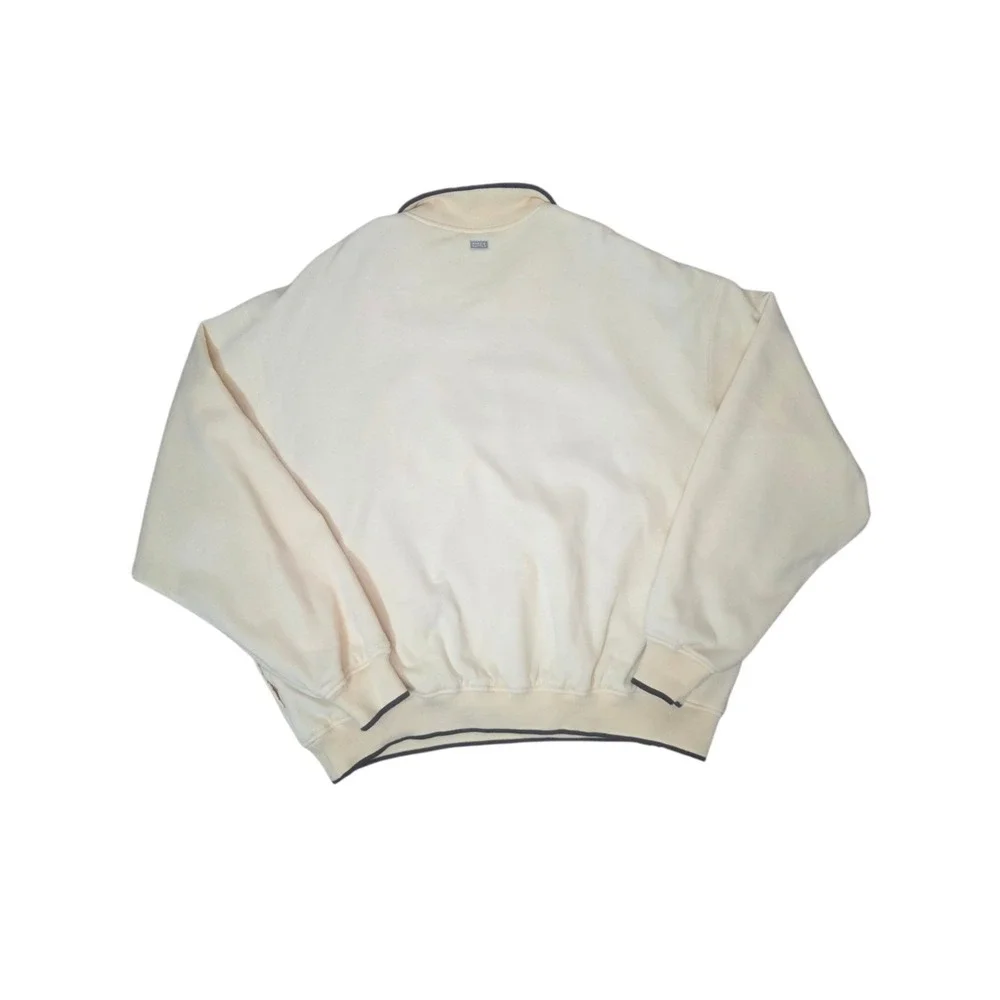 Page & Tuttle Mens XL 1/4 Zip Pullover Yellow Preppy Golf Country Club 90s